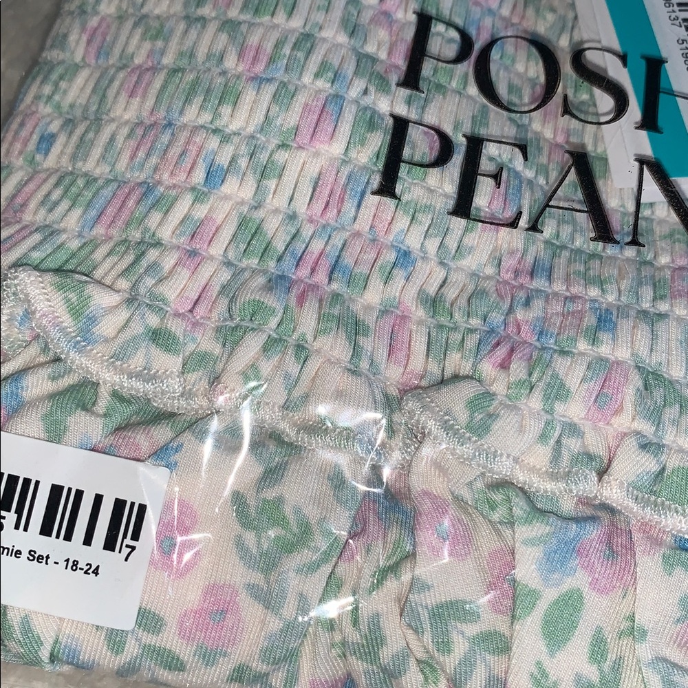 NWT Posh Peanut Prairie Floral Smocked Babydoll Bummie Set 18-24M - Picture 3 of 7